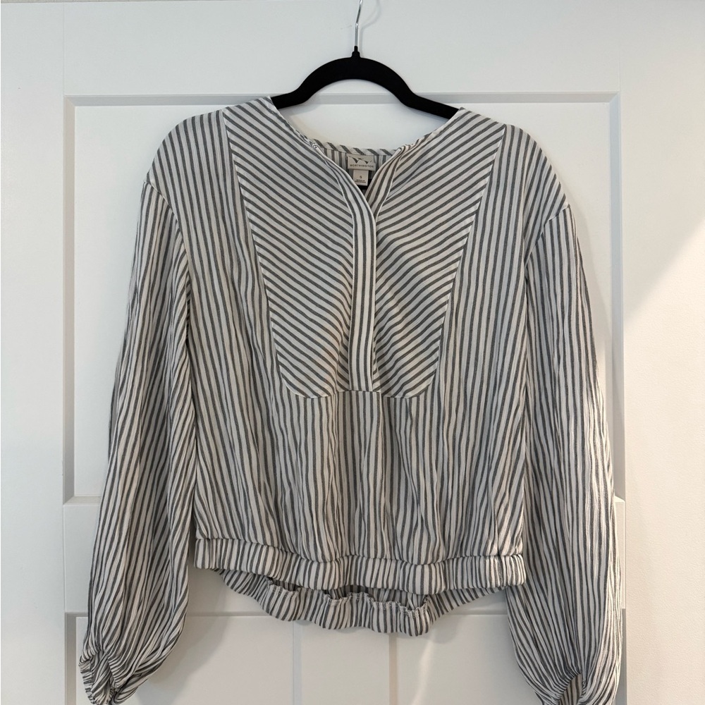 Worthington Black and White Striped Blouse